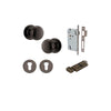 Door Knob Cambridge Round Rose Concealed Fix Signature Brass D54xP67mm BP58mm Entrance Kit, Mortice Lock Euro Signature Brass CTC85mm Backset 60mm, Euro Cylinder Key Thumb 6 Pin Signature Brass L70mm KA1, Escutcheon Euro Concealed Fix Round Pair S… in Sig