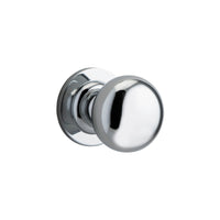 Door Knob Cambridge Round Rose Concealed Fix Polished Chrome D54xP67mm BP58mm in Polished Chrome