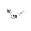 Door Knob Cambridge Round Rose Concealed Fix Polished Chrome D54xP67mm BP58mm Passage Kit, Tube Latch Split Cam 'T' Striker Polished Chrome Backset 60mm in Polished Chrome