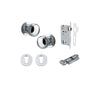 Door Knob Paddington Round Rose Concealed Fix Polished Chrome D54xP68mm BP58mm Entrance Kit, Mortice Lock Euro Polished Chrome CTC85mm Backset 60mm, Euro Cylinder Key Thumb 6 Pin Polished Chrome L70mm KA1, Escutcheon Euro Concealed Fix Round Pair … in Pol