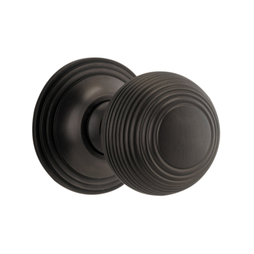 Door Knob Guildford Round Rose Concealed Fix Signature Brass D52xP78mm BP60mm in Signature Brass