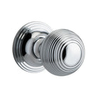 Door Knob Guildford Round Rose Concealed Fix Polished Chrome D52xP78mm BP60mm in Polished Chrome
