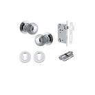 Door Knob Guildford Round Rose Concealed Fix Polished Chrome D52xP78mm BP60mm Entrance Kit, Mortice Lock Euro Polished Chrome CTC85mm Backset 60mm, Euro Cylinder Dual Function 5 Pin Polished Chrome L65mm KA1, Escutcheon Euro Concealed Fix Round Pa… in Polished Chrome