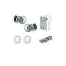 Door Knob Guildford Round Rose Concealed Fix Polished Chrome D52xP78mm BP60mm Entrance Kit, Mortice Lock Euro Polished Chrome CTC85mm Backset 60mm, Euro Cylinder Key Thumb 6 Pin Polished Chrome L70mm KA1, Escutcheon Euro Concealed Fix Round Pair P… in Polished Chrome