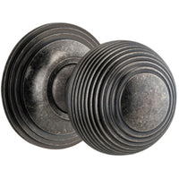 Door Knob Guildford Round Rose Concealed Fix Distressed Nickel D52xP78mm BP60mm in Distressed Nickel