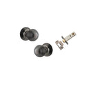 Door Knob Guildford Round Rose Concealed Fix Distressed Nickel D52xP78mm BP60mm Passage Kit, Tube Latch Split Cam 'T' Striker Distressed Nickel Backset 60mm in Distressed Nickel