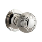 Door Knob Guildford Round Rose Concealed Fix Polished Nickel D52xP78mm BP60mm in Polished Nickel