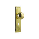 Door Knob Milton Lock Pair Polished Brass H200xW50xP73mm in Polished Brass