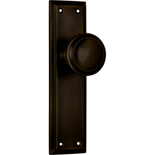 Door Knob Milton Latch Pair Antique Brass H200xW50xP73mm in Antique Brass