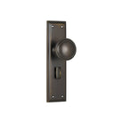 Door Knob Milton Privacy Pair Antique Brass H200xW50xP73mm in Antique Brass