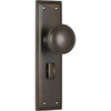 Door Knob Milton Privacy Pair Antique Brass H200xW50xP73mm in Antique Brass