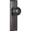 Door Knob Milton Latch Pair Antique Copper H200xW50xP73mm in Antique Copper