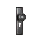 Door Knob Milton Euro Pair Antique Copper H200xW50xP73mm in Antique Copper