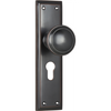 Door Knob Milton Euro Pair Antique Copper H200xW50xP73mm in Antique Copper