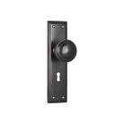 Door Knob Milton Lock Pair Antique Copper H200xW50xP73mm in Antique Copper