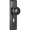 Door Knob Milton Lock Pair Antique Copper H200xW50xP73mm in Antique Copper