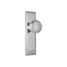 Door Knob Milton Latch Pair Chrome Plated H200xW50xP73mm in Chrome Plated