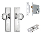 Door Knob Milton Chrome Plated Key / Key Entrance Set in Chrome Plated