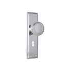 Door Knob Milton Lock Pair Chrome Plated H200xW50xP73mm in Chrome Plated