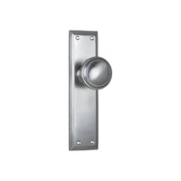 Door Knob Milton Latch Pair Satin Chrome H200xW50xP73mm in Satin Chrome