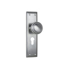 Door Knob Milton Euro Pair Satin Chrome H200xW50xP73mm in Satin Chrome