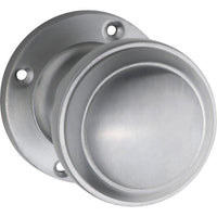 Door Knob Milton Round Rose Pair Satin Chrome D54xP65mm BP57mm in Satin Chrome