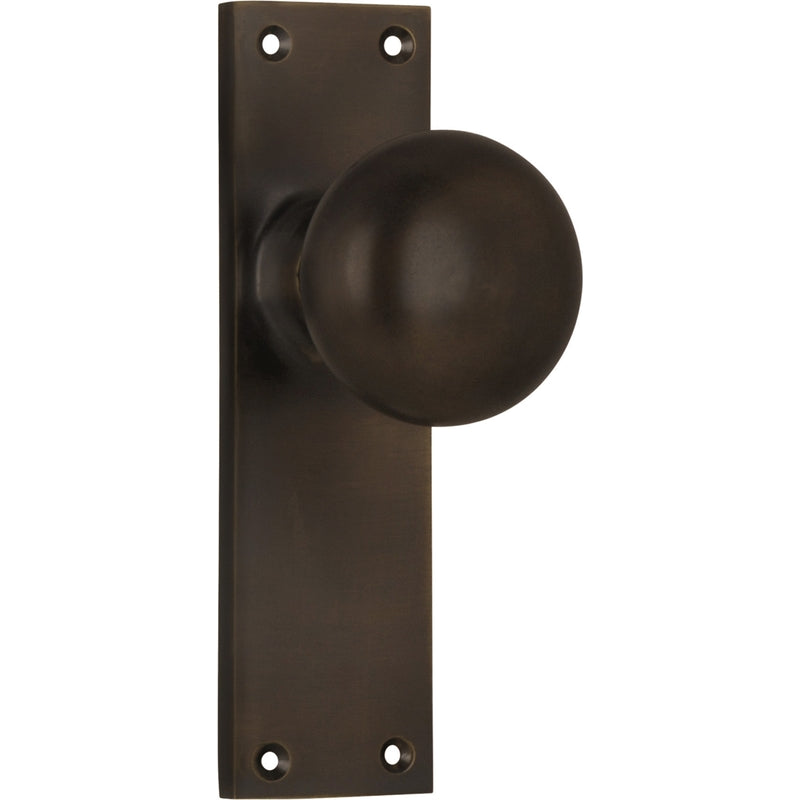 Door Knob Victorian Latch Pair Antique Brass H152xW42xP75mm in Antique Brass