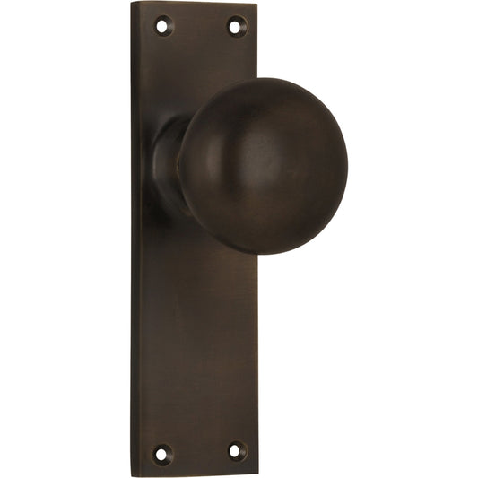 Door Knob Victorian Latch Pair Antique Brass H152xW42xP75mm in Antique Brass