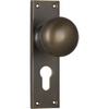 Door Knob Victorian Euro Pair Antique Brass H152xW42xP75mm in Antique Brass