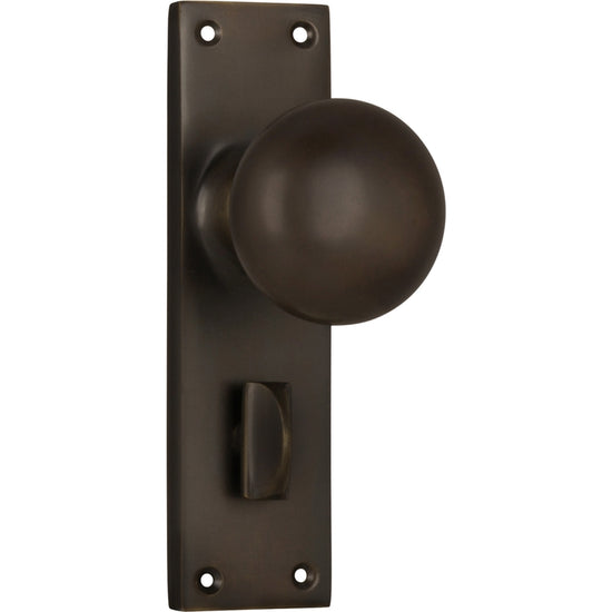 Door Knob Victorian Privacy Pair Antique Brass H152xW42xP75mm in Antique Brass