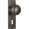 Door Knob Victorian Lock Pair Antique Brass H152xW42xP75mm in Antique Brass
