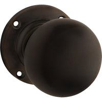 Door Knob Victorian Round Rose Pair Antique Brass D54xP65mm BP57mm in Antique Brass