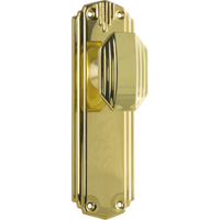 Door Knob Napier Art Deco Latch Pair Polished Brass H178xW54xP50mm in Polished Brass