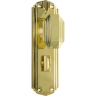 Door Knob Napier Art Deco Privacy Pair Polished Brass H178xW54xP50mm in Polished Brass
