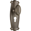 Door Knob Bungalow Euro Pair Antique Brass H197xW68xP60mm in Antique Brass