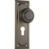 Door Knob Edwardian Euro Pair Antique Brass H185xW60xP57mm in Antique Brass