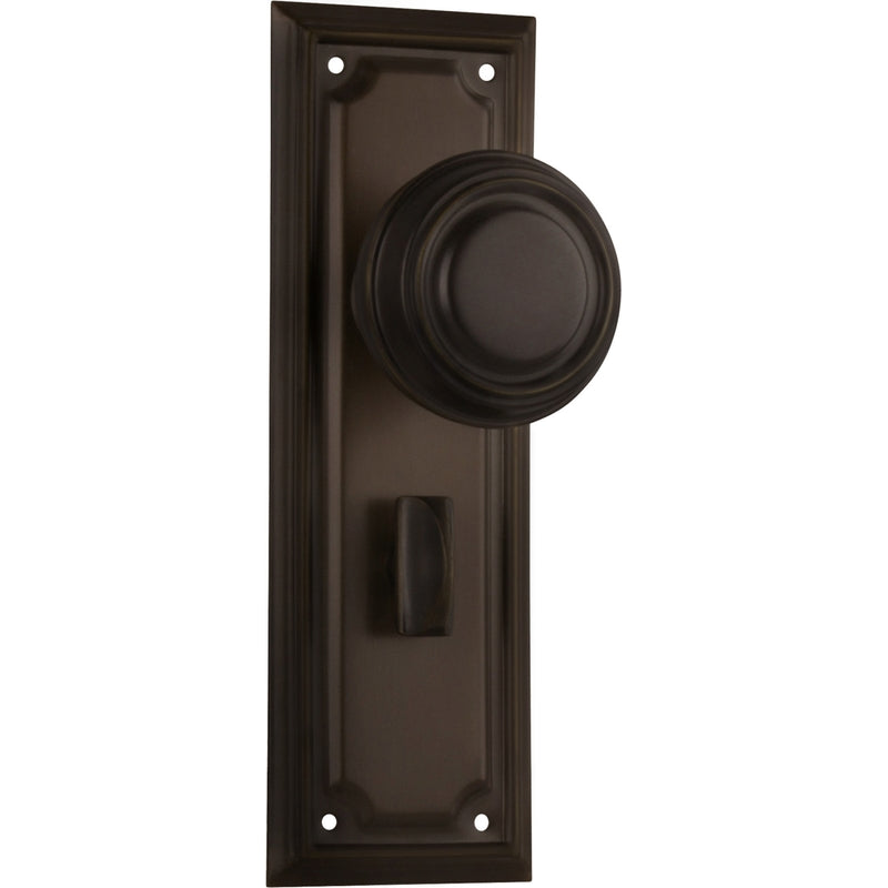 Door Knob Edwardian Privacy Pair Antique Brass H185xW60xP57mm in Antique Brass