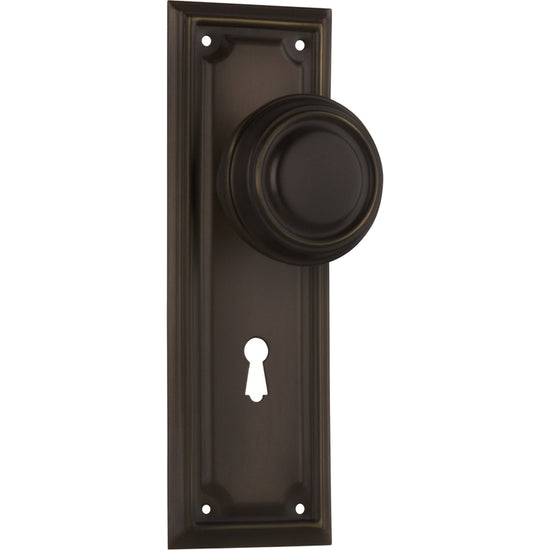 Door Knob Edwardian Lock Pair Antique Brass H185xW60xP57mm in Antique Brass