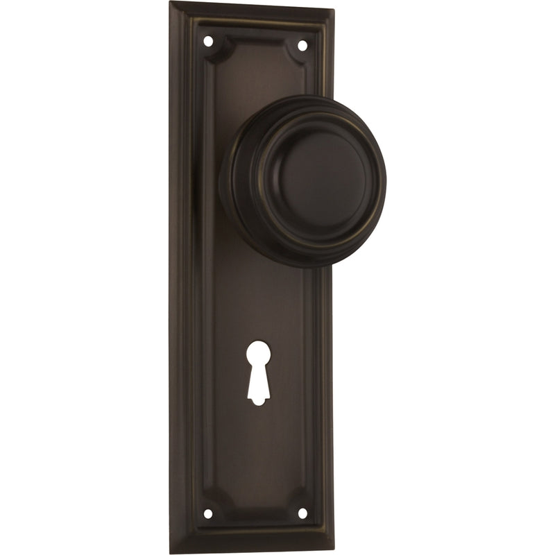 Door Knob Edwardian Lock Pair Antique Brass H185xW60xP57mm in Antique Brass