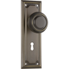 Door Knob Edwardian Lock Pair Antique Brass H185xW60xP57mm in Antique Brass