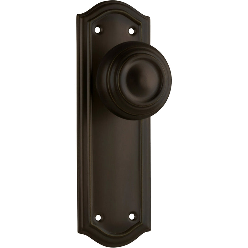 Door Knob Kensington Latch Pair Antique Brass H175xP57xW58mm in Antique Brass