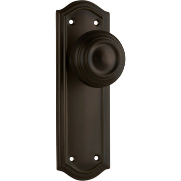 Door Knob Kensington Latch Pair Antique Brass H175xP57xW58mm in Antique Brass