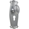 Door Knob Bungalow Euro Pair Satin Chrome H197xW68xP60mm in Satin Chrome