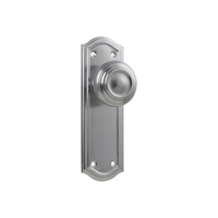 Door Knob Kensington Latch Pair Satin Chrome H175xP57xW58mm in Satin Chrome