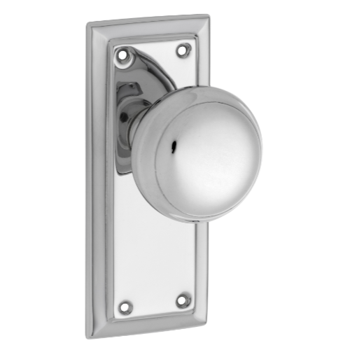 Door Knob Richmond Latch Pair Chrome Plated H125xW50xP62mm in Chrome Plated