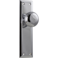 Door Knob Richmond Latch Pair Chrome Plated H200xW50xP62mm in Chrome Plated