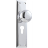 Door Knob Richmond Euro Pair Chrome Plated H200xW50xP62mm in Chrome Plated