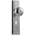 Door Knob Richmond Lock Pair Chrome Plated H200xW50xP62mm in Chrome Plated