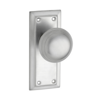Door Knob Richmond Latch Pair Satin Chrome H125xW50xP62mm in Satin Chrome
