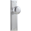 Door Knob Richmond Latch Pair Satin Chrome H200xW50xP62mm in Satin Chrome